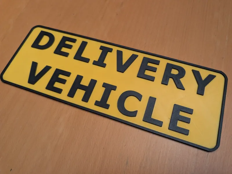 Delivery Vehicle placard