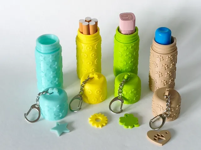 Lipstick case with ornament 2 - keychain