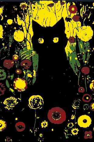 Hueforge – Klimt-style Feline in a Garden