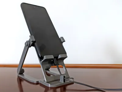 Foldable Phone Stand with Charging Cable Support