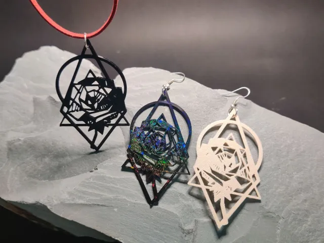 Abstract Rose Earrings