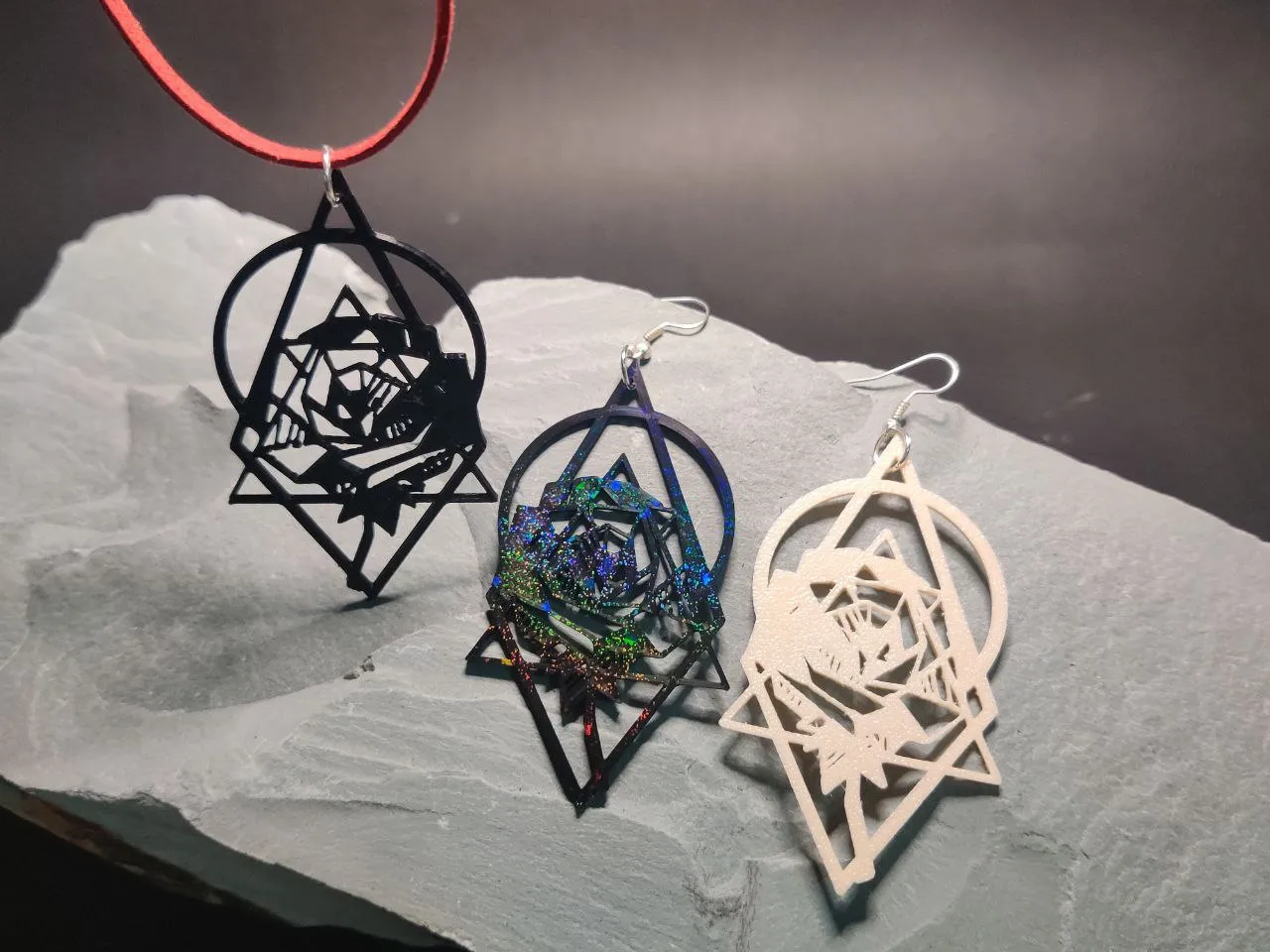 Abstract Rose Earrings view 3