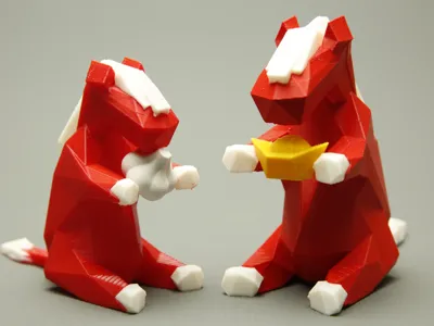 May you get rich immediately! Always win! Low poly ornament Year of the Horse gift! Multi-color separated parts, no AMS needed