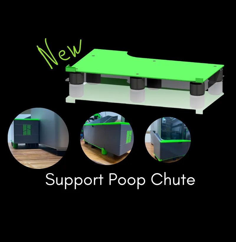 Support-Poop Chute with Tray and hidden Handle