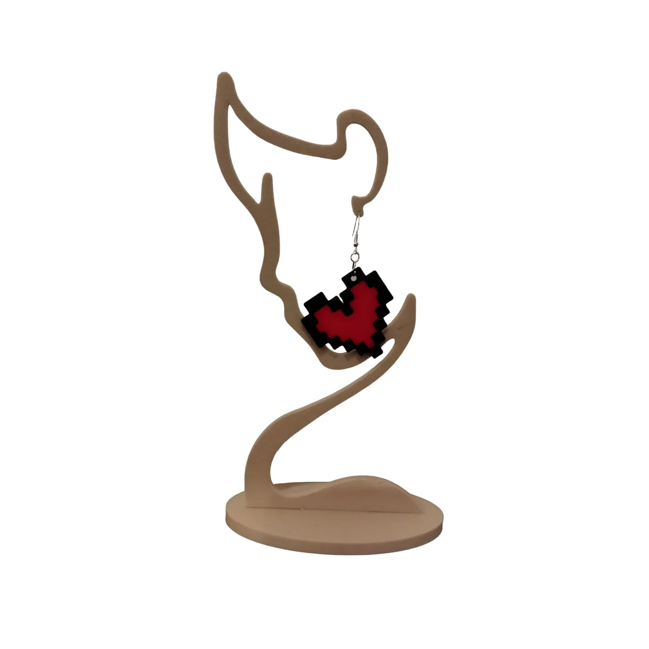Retro Pixel Heart Earrings view 3