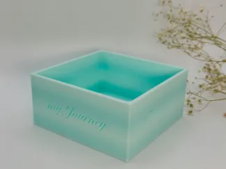 Square box with text on sides (no lid)