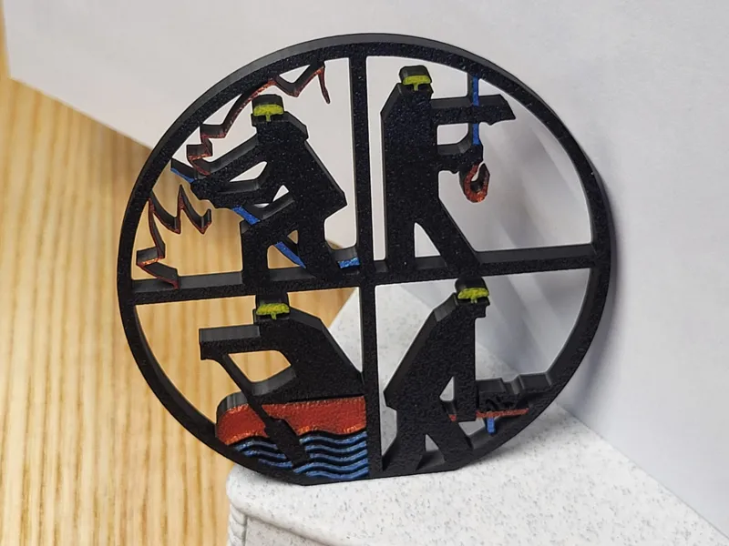 eingefärbtes Feuerwehrlogo