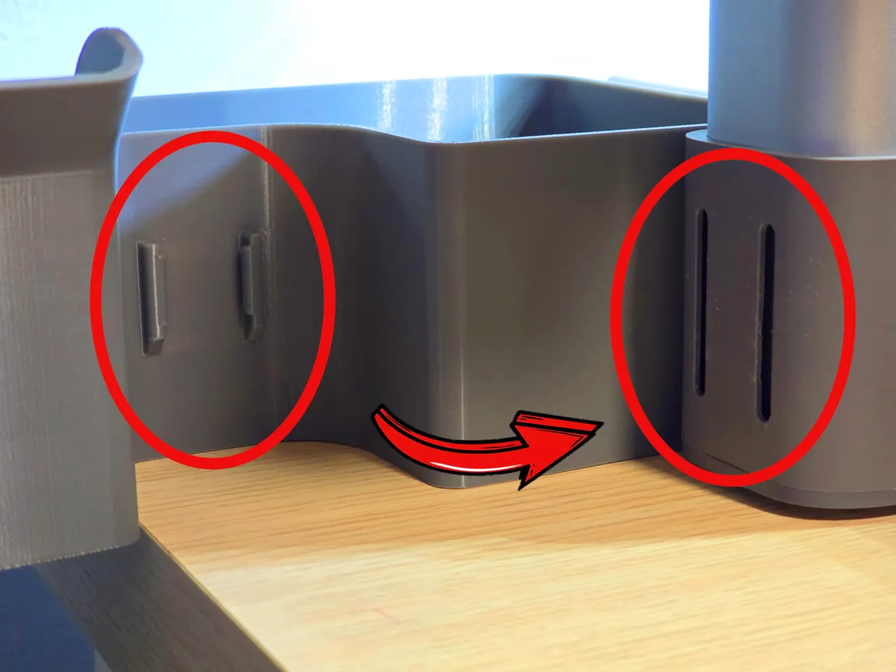 A1 Filament Poop Bin V2, Deflector, Scrapper stand view 2