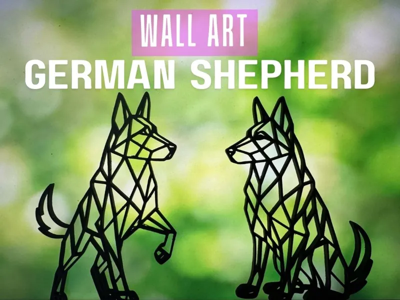 Geometric German Shepherd Wall Art