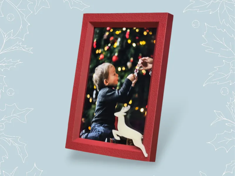Cornice Natale 10x15 Verticale con Renna