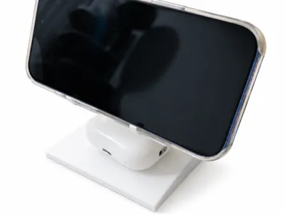 Modern angled phone stand. Stable and simple.