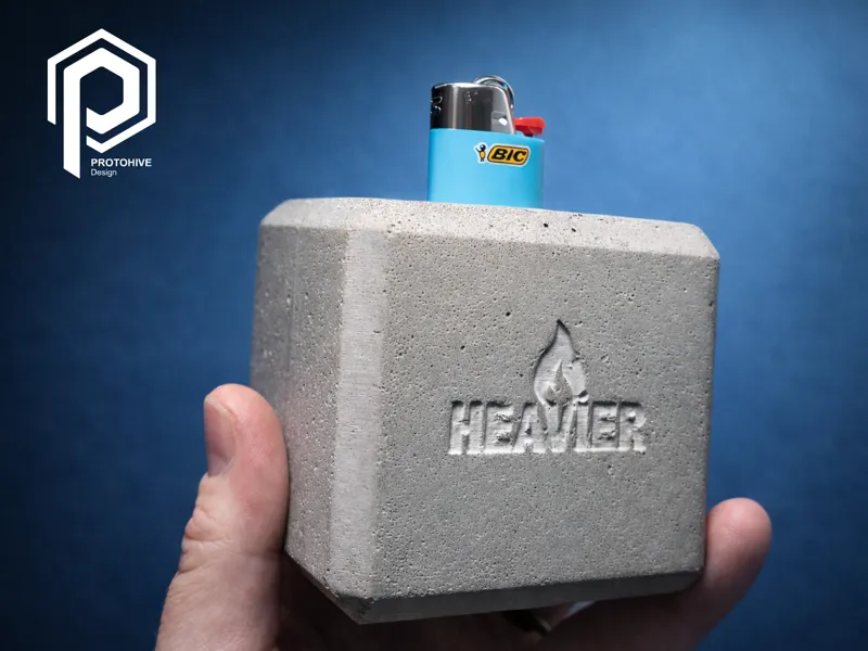 Heavier: The Concrete Lighter Cube Mold