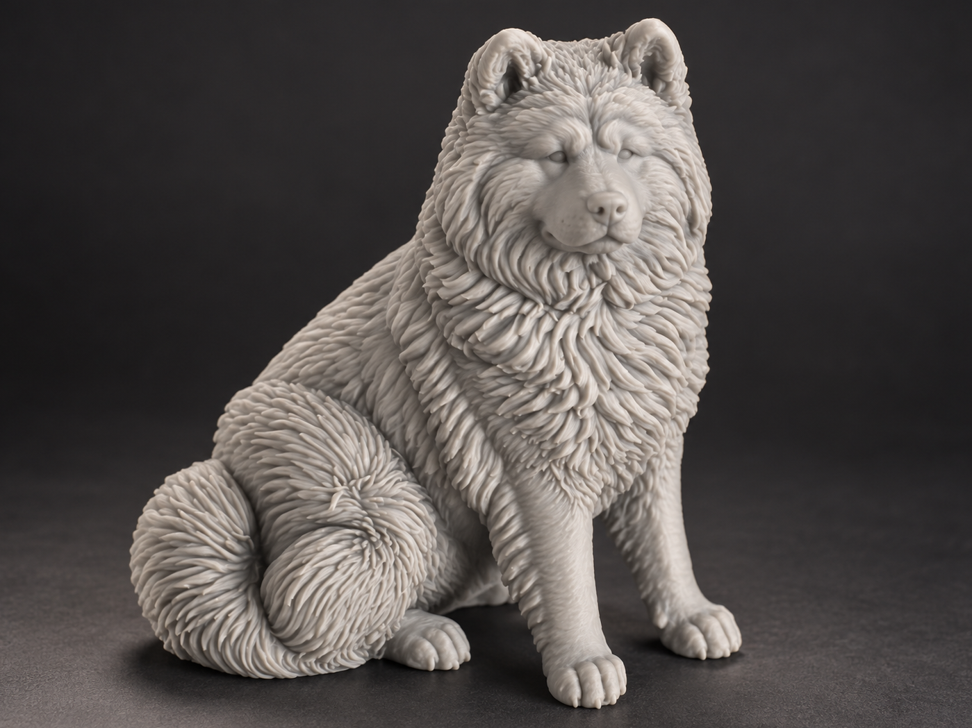 Akita inu long coat 3D model