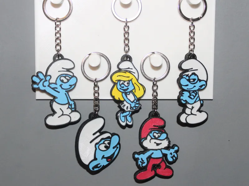 Porte clé Smurf lot de 5
