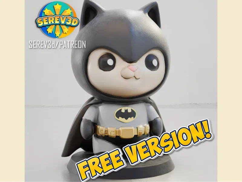 Bat Cat - Cosplay Superhero Cat Figurine - Serev3d