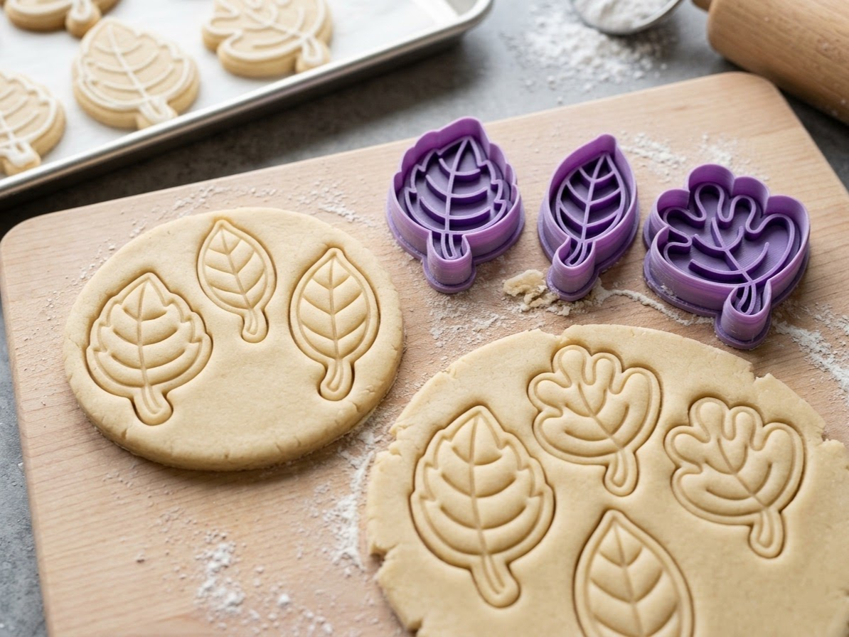 cortador de galletas flores hojas