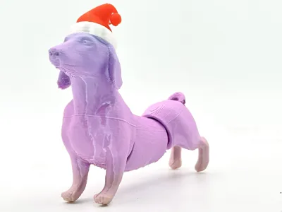 Christmas Dahshund Articulated - keychain