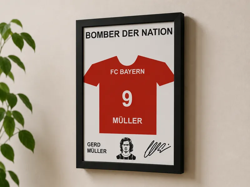 Gerd Müller 3D Trikot-Bilderrahmen Portrait Bayern