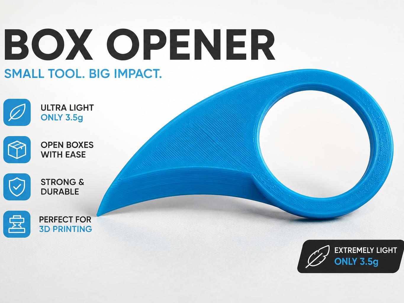 Compact Box Opener | 3D Printable Package Cutter