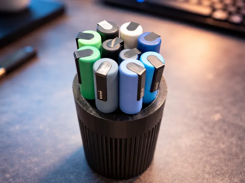 Modern Ribbed Pencil Holder Scandinavian