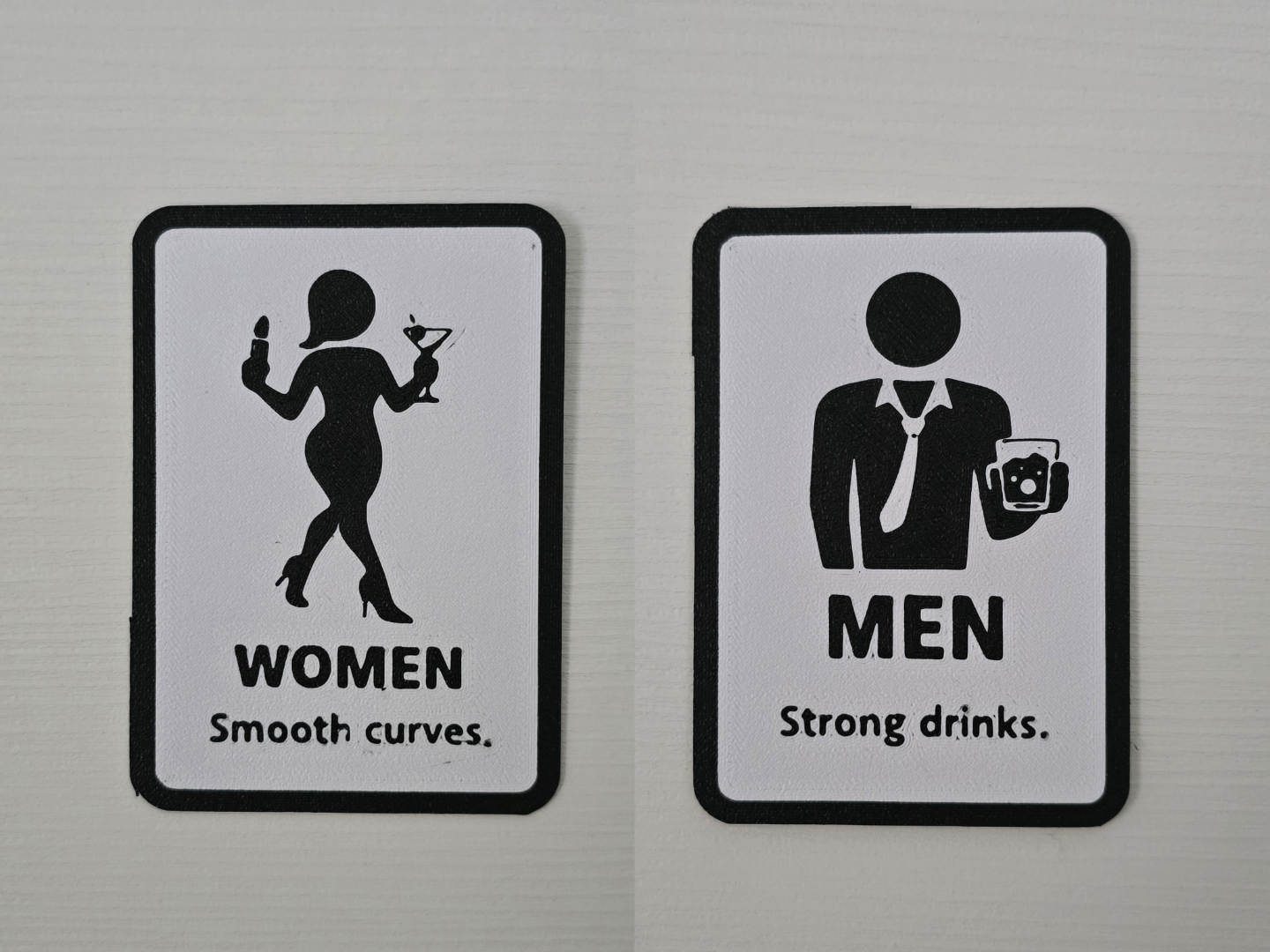 Cartelli Bagno per bar Minimal black and white