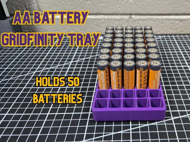 AA Gridfinity Battery Bin (4x2x3)