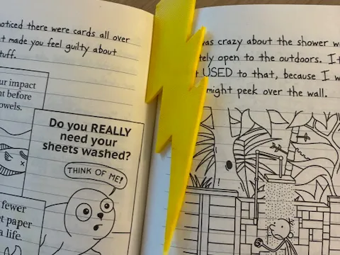 Lighting bolt bookmark