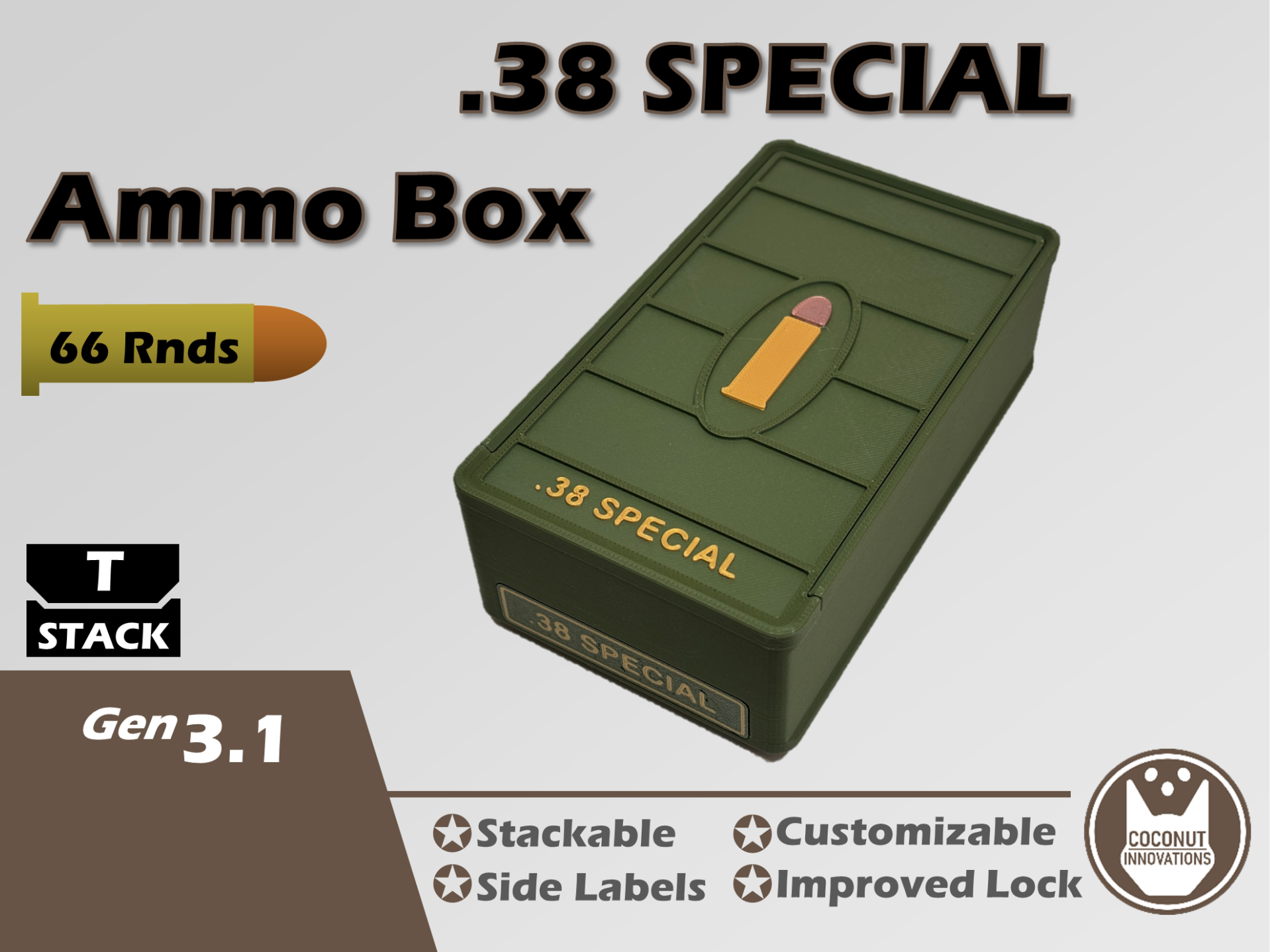 Ammo Storage Box - .38 SPECIAL - 66 Round