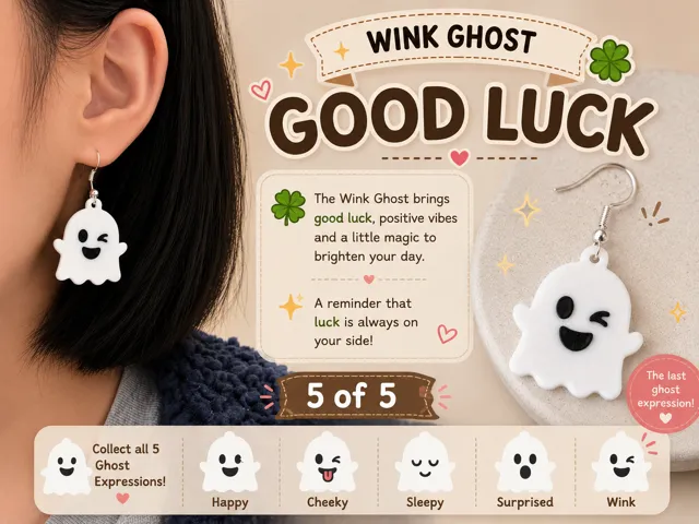 Wink Ghost Mood Expression Earrings