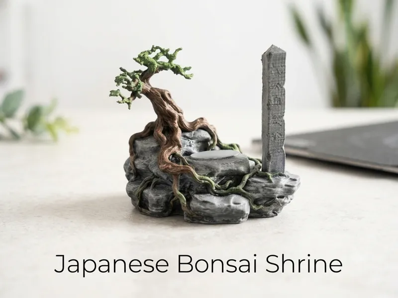 Feudal Japan Bonsai Scene | 3D Printable Diorama