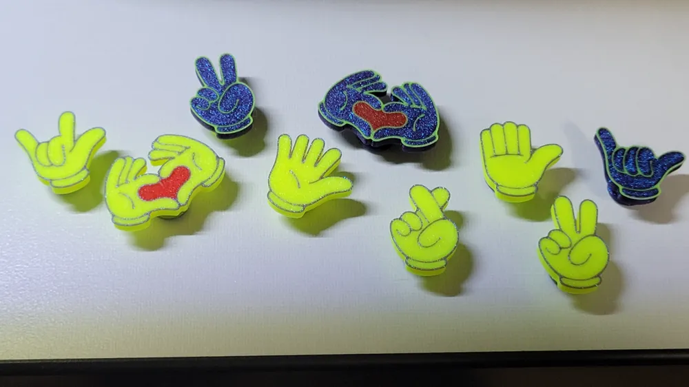 Crocs Jibbitz Set, Groovy Hands by kabendesign MakerWorld