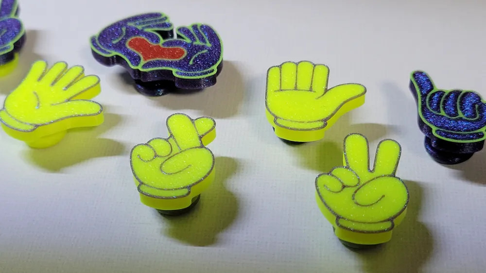 Crocs Jibbitz Set, Groovy Hands by kabendesign MakerWorld