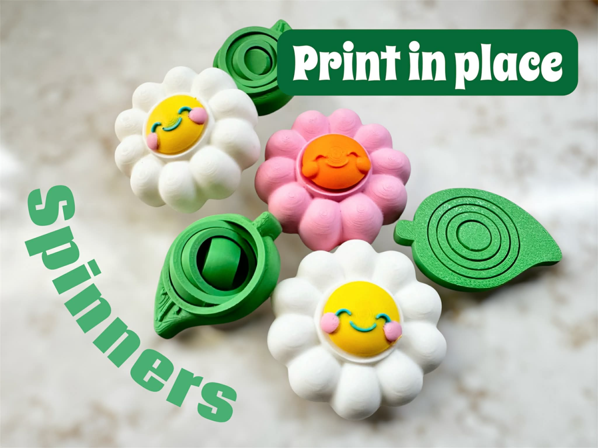 Flower and Leaf Fidget Spinner and Gyro Set
