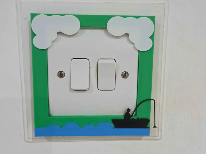 Light Switch Surround Man Fishing In A Boat