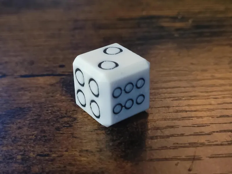 Circle Dice (D6) - Multicolor or one color.