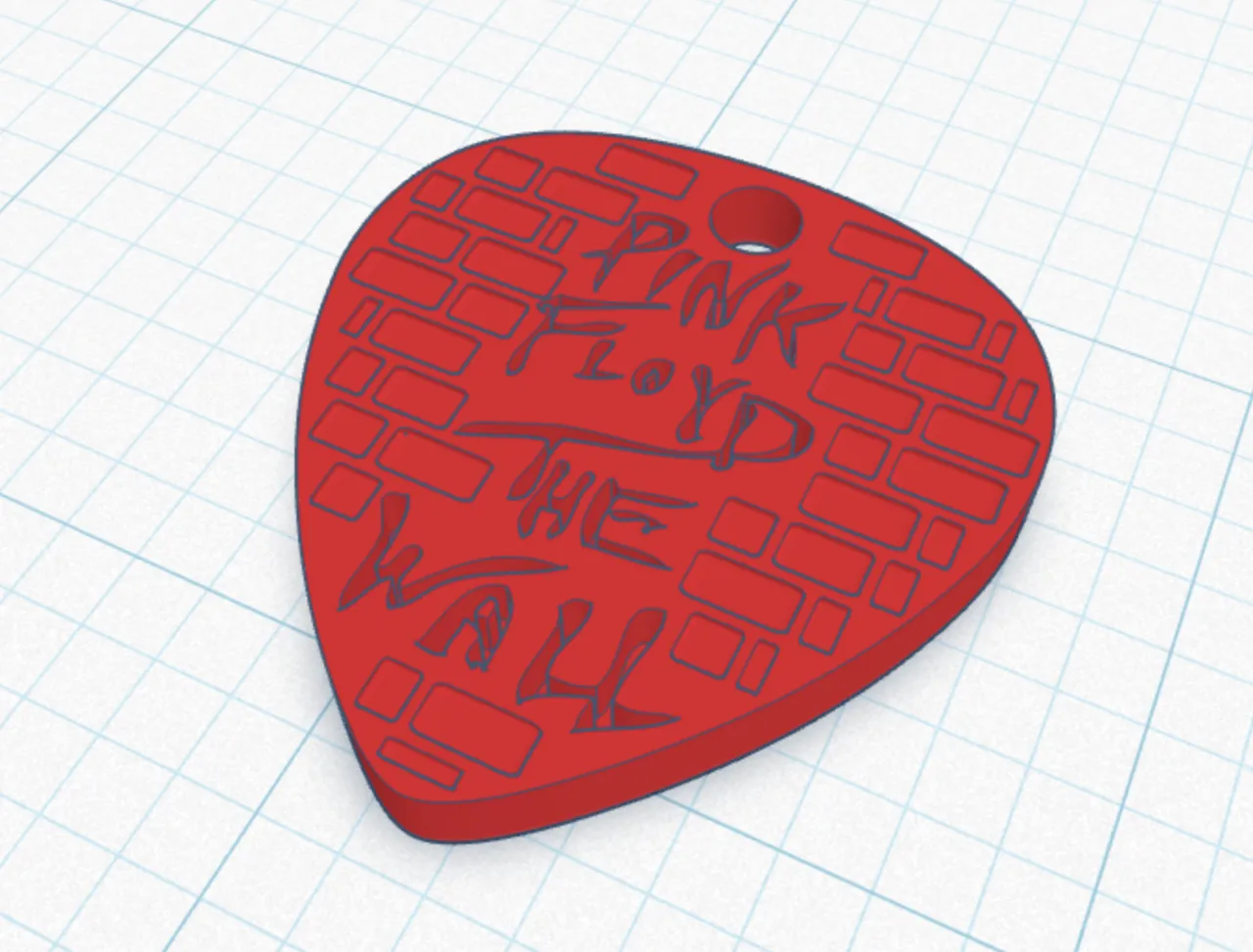 Pink Floyd guitar pick earrings/keychain view 2