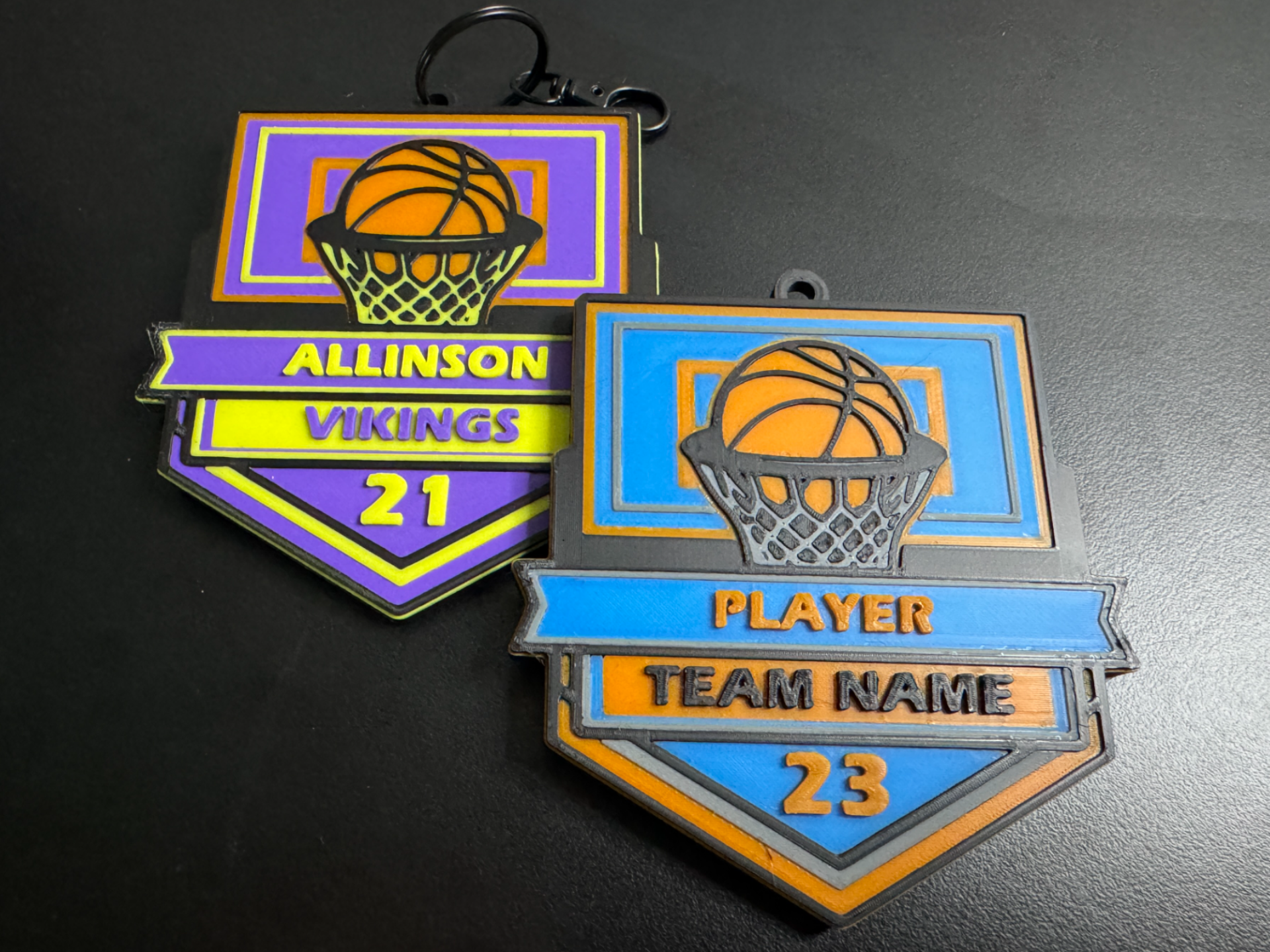 Customizable Basketball Bag Tag / Keychain