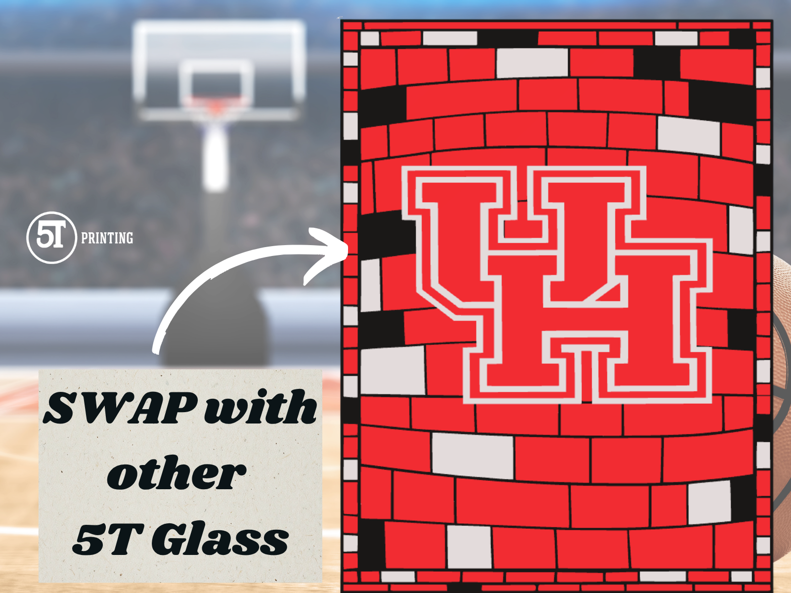 Houston Cougars light (swappable glass)
