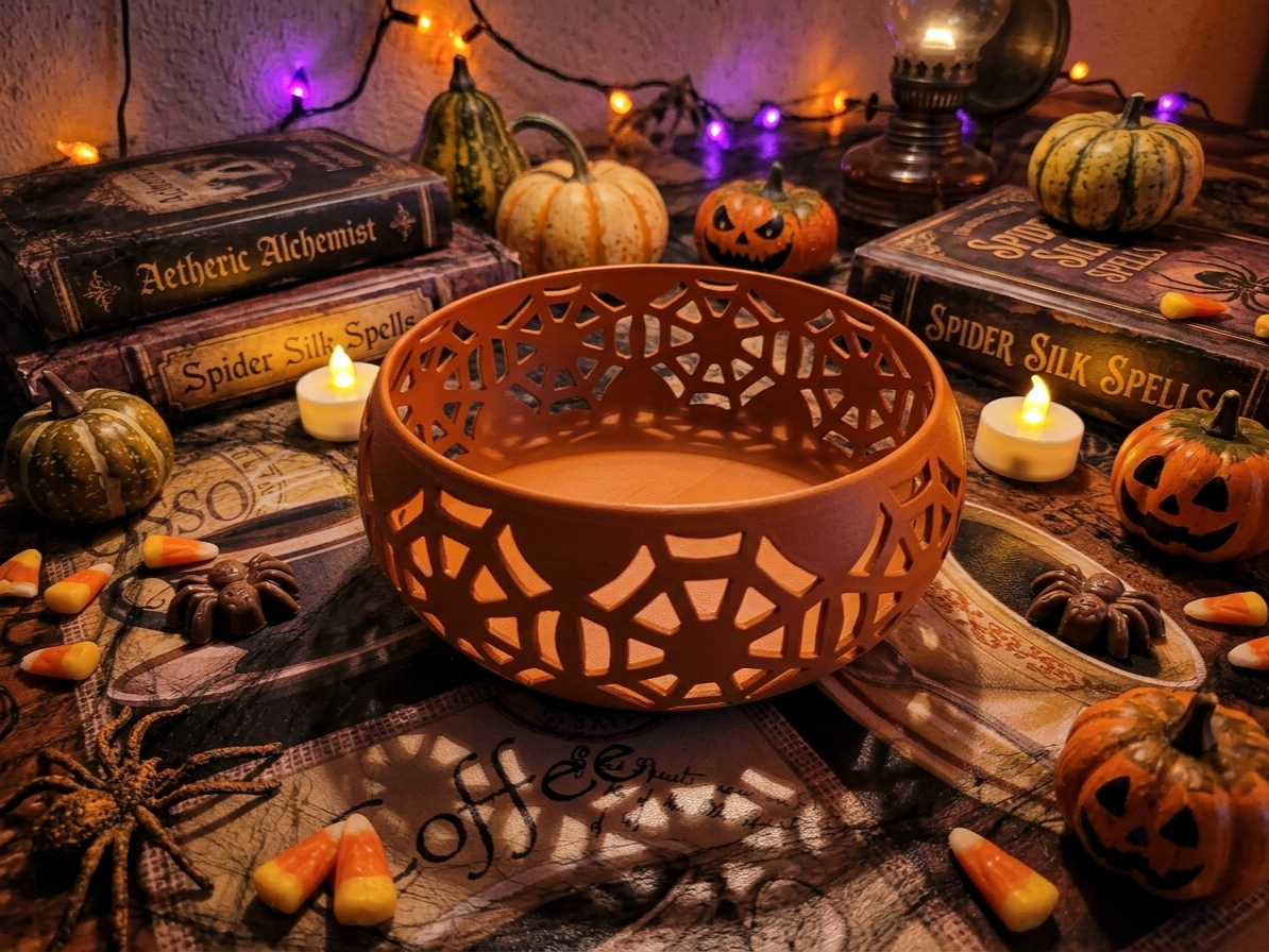 Halloween Spider Web Candy Bowl - Multiple Sizes - 3D printed Decor, in stock in India