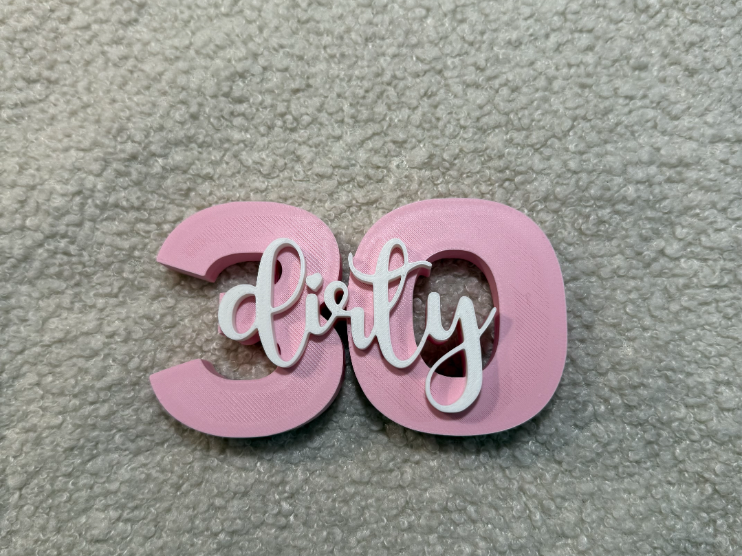 dirty thirty 30 Geburtstag Schriftzug