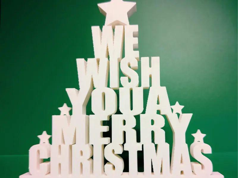 We Wish You a Merry Christmas – Stacked Text Tree