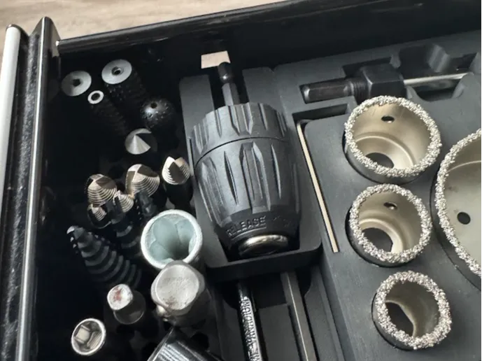 1×2 Gridfinity Slot Keyless Drill Chuck Adapter