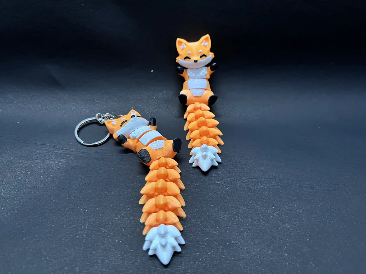Fluffy Tail Cute Flexi Fox with - Toy / Keychain view 2