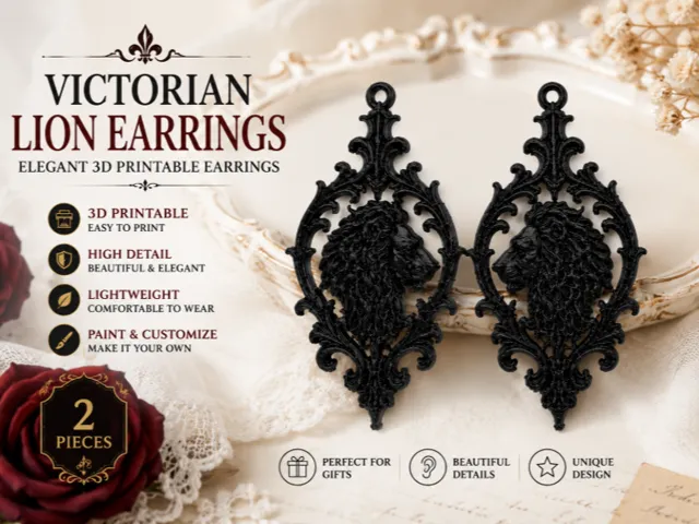 Victorian Lion Earrings