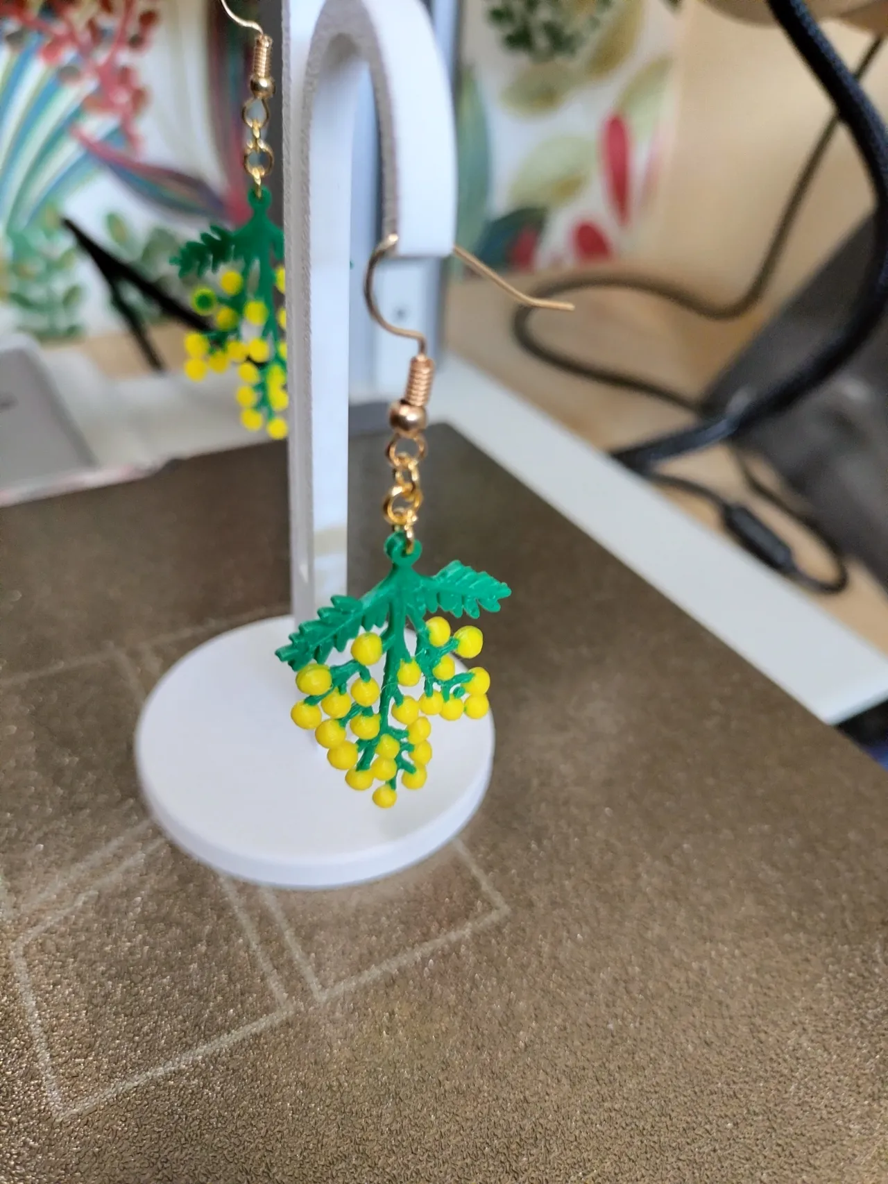 Mimosa Flower Earrings - Women's Day Spring Gift view 3