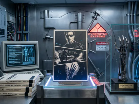 Cuadro decorativo en 3D: Terminator 2 T-800 Storyboard Wall Art — referencia de MakerWorld