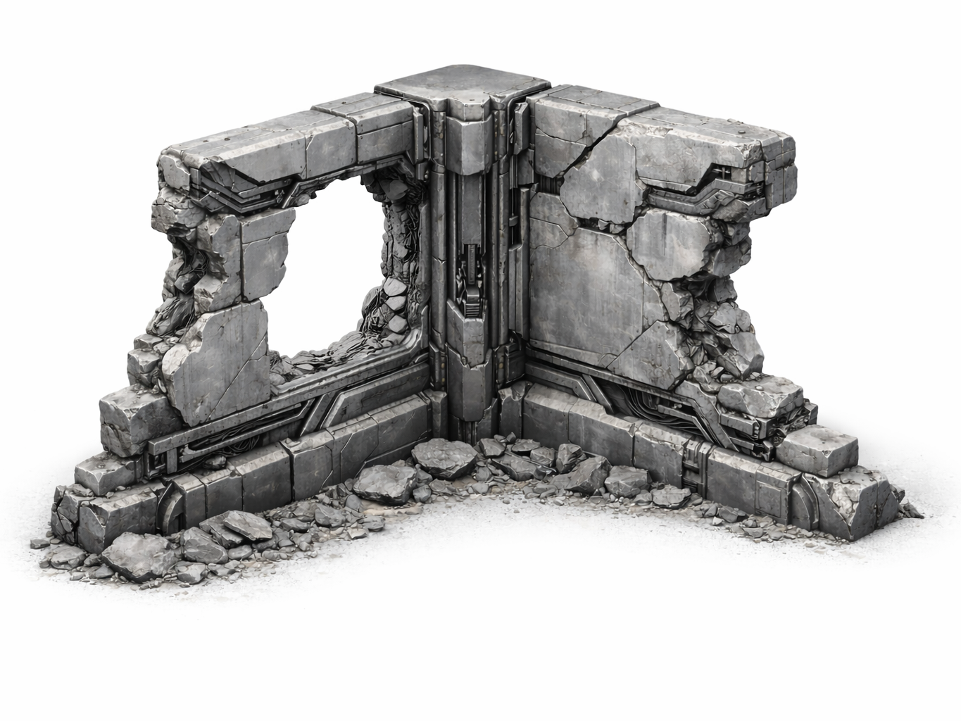 40k Angle Wall Ruins
