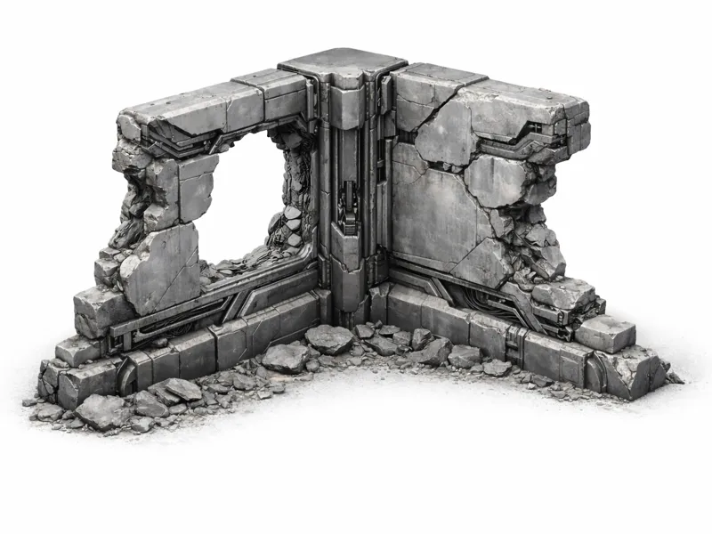 40k Angle Wall Ruins