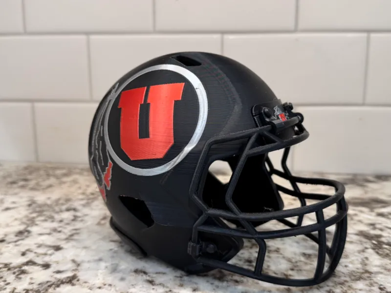 Utah Utes Blackout Football Helmet