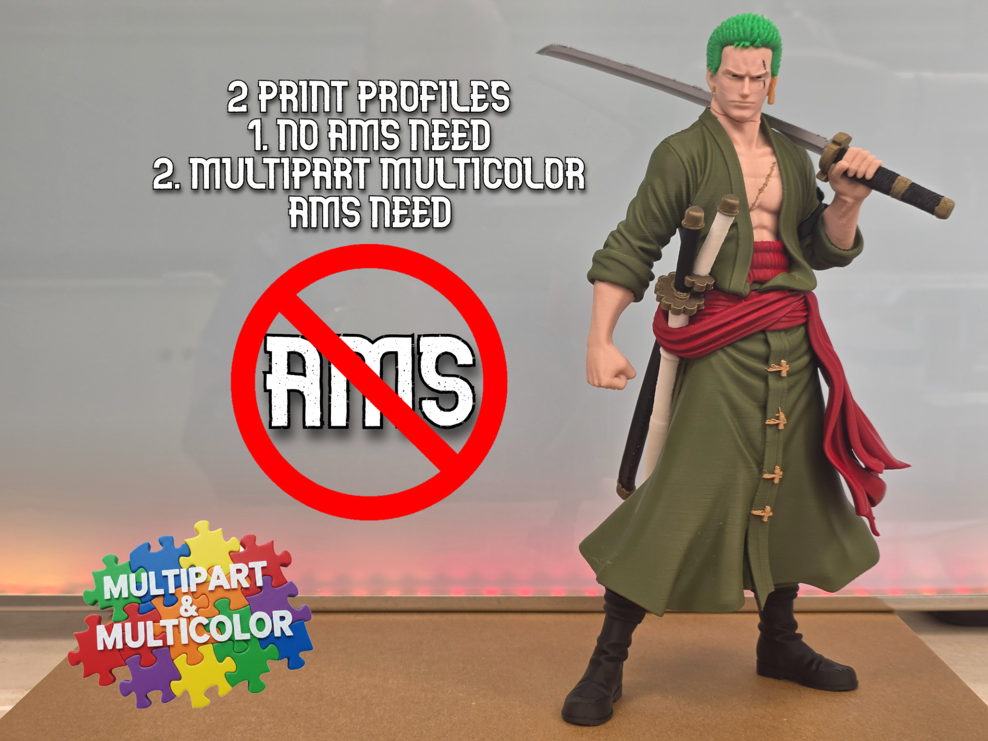Roronoa Zoro / NO AMS & MULTICOLOR MULTIPART